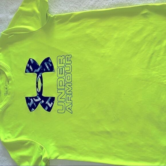 Under Armour T-Shirts Kids Big Boys “2” L Yellow T-Shirts PreOwned Condition - Picture 2 of 11